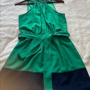 EUC-Express Green and Blue Mini Dress